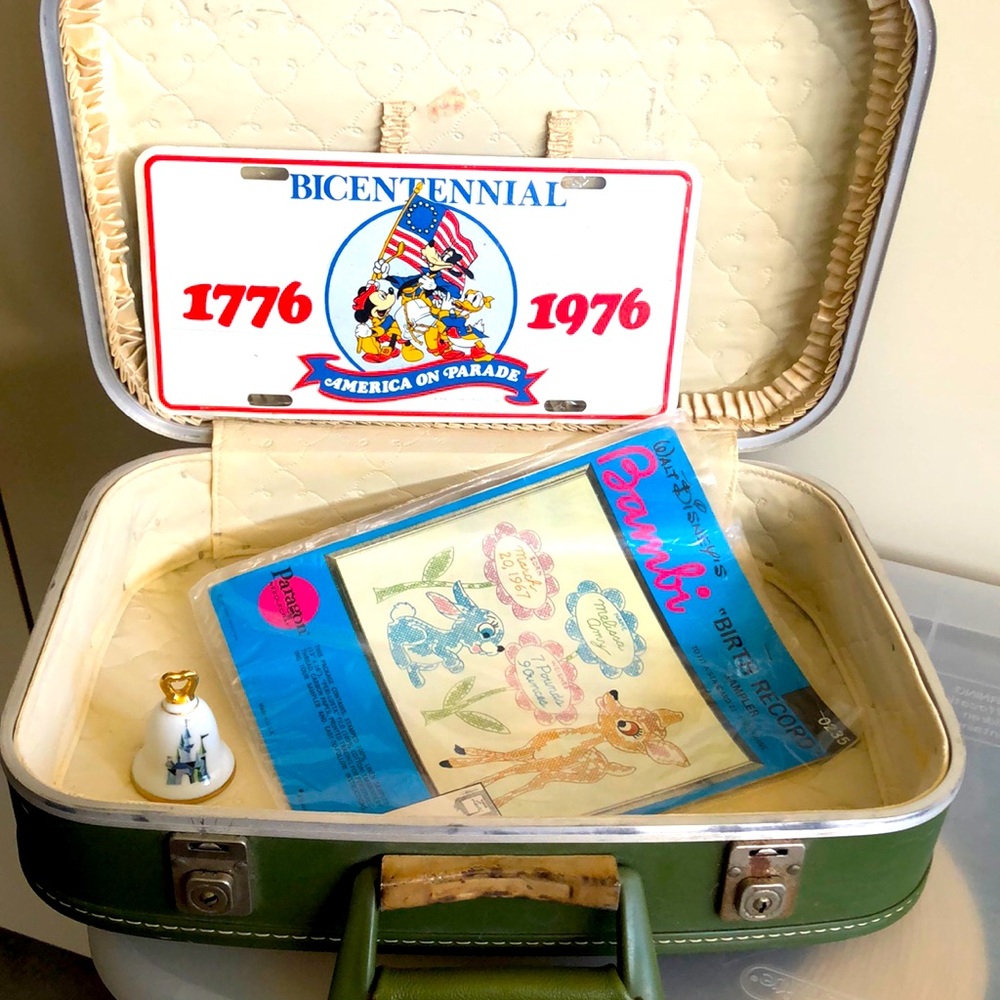 VTG Walt Disney Pro Lot. Bicentennial Plate, Bambi Pattern & Salt Castle Shaker